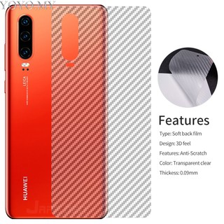 Huawei P30 Pro Nova 4e Y9 Honor V20 Sticker Full Cover Carbon Fiber Screen Protector back Film