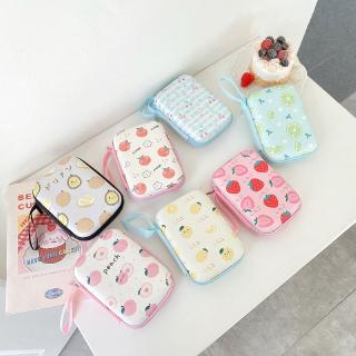 PU Leather Cute Coin Purse Case Travel Charger USB Cable Organizer Bag Fruit style Girls Key Wallet Headset Earphone Bags Headphones