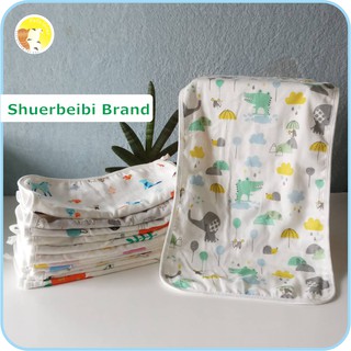 ผ้าขนหนูเยื่อไผ่, ผ้าเช็ดน้ำลายเด็ก,ผ้าเช็ดผม แบรนด์ SHUERBEIBI ลายน่ารัก ขนาดประมาณ 28×58 cm. ผืนละ