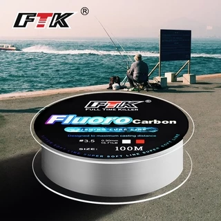 FTK 100M Fluorocarbon Coating 4.136LB-34.32LB Carbon Fiber Monofilament Leader Line Carp Fishing Sinking Line