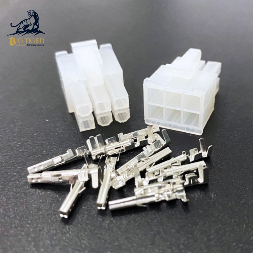 [ล้างสต็อก] Socket หัวต่อพาวเวอร์ 6PIN  Pci-e connector ตัวผู้+ไส้ PSU Asic Miner (10ตัว)