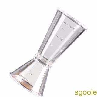 [sgoole]Double Clear Jigger Ounce Cup Plastic Resin Milk Tea Coffee Mixing Oz Scale Measuring Cup Home Bar Applies