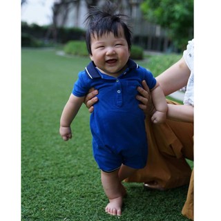 จั้มสูทขาสั้นคอปก เด็กเล็ก Polo romper