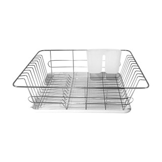 🔥แนะนำ!! ชั้นคว่ำจานสเตนเลสถาดขาว SR293-P3 ชั้นวางของในครัว DISH RACK WITH TRAY WHITE SR293-P3