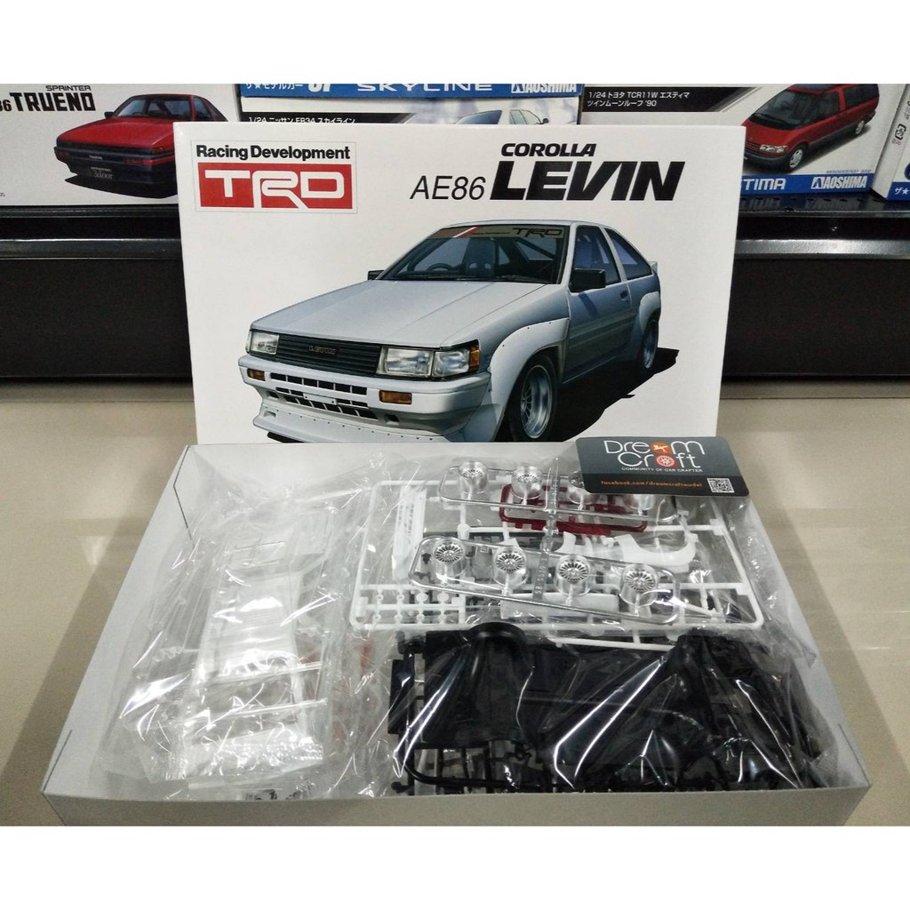 AOSHIMA 1/24 TRD AE86 COROLLA LEVIN '83 TOYOTA (โมเดลรถยนต์ Model DreamCraft)