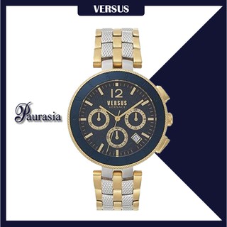 [ของแท้] Versus by Versace นาฬิกาข้อมือ ผู้ชาย รุ่น VERSUS VSP762-518 LOGO GENT D/BLUE 2TONE SS paurasia ปอเรเซีย