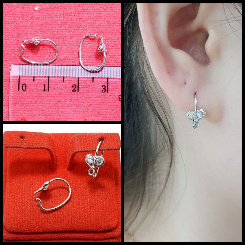 925 SILVER EARRINGS WHITE GOLD PLATED CHILDRENS EARRINGS 925 SILVER TEENAGERS EARRINGS / AT290