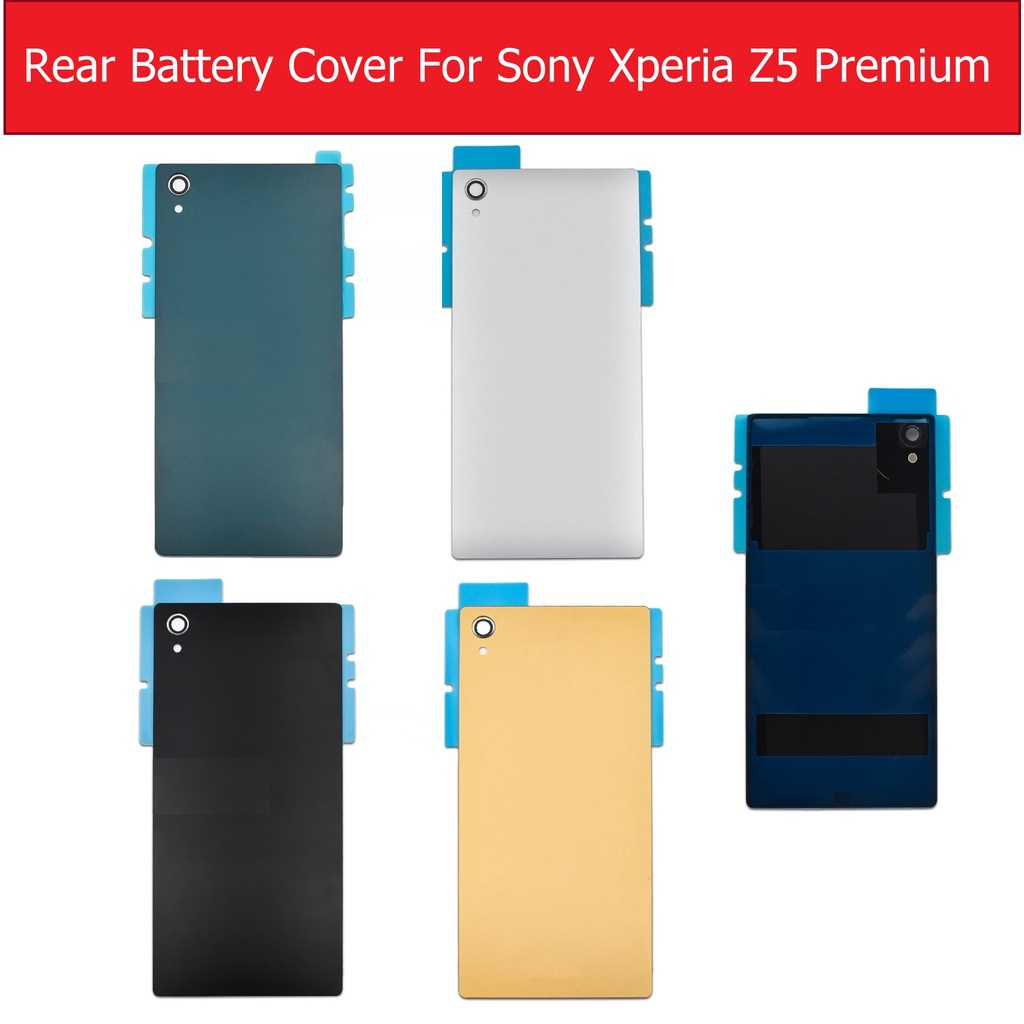 เปลี่ยนสําหรับ Sony Xperia Z5 กระจกพรีเมี่ยมฝาหลังแบตเตอรี่สําหรับ Sony Xperia Z5 พรีเมี่ยม Z5Plus E