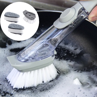 Kitchen Cleaning Brush Scrubber Dish Bowl Washing Sponge Liquid Dispenser