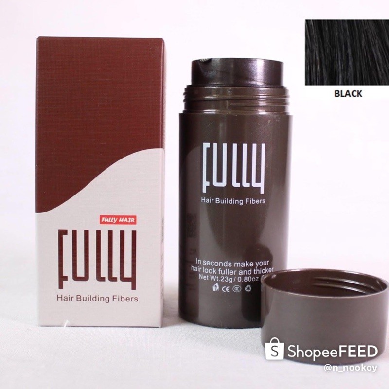 Fully Hair Building Fibers Black ผงไฟเบอร์ปิดผมบาง 23g. สีดำ Shopee Thailand