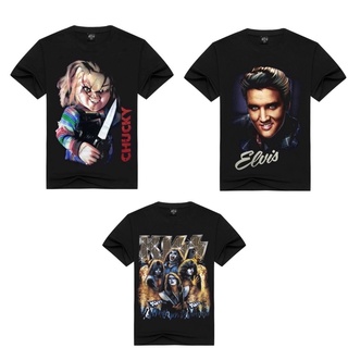 เสื้อยืด Chucky/Elvis/Kiss สีดำ