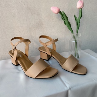 size 36-45 | Plain strap high heel 1.5 นิ้ว 2 นิ้ว รองเท้าไซส์ใหญ่ และรองเท้าไซส์ปกติ รองเท้าแตะรัดส้นส้นสูง YVDT