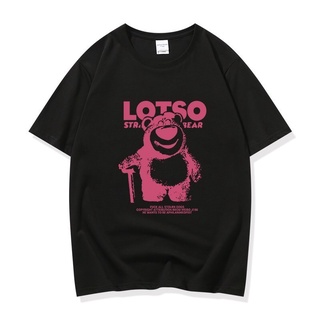 KAYKAIเสื้อยืด คอกลม แขนสั้น ผ้านิ่ม ลายหมีLOTSO เสื้อยืดแฟชั่น สไตล์เกาหลี #9601