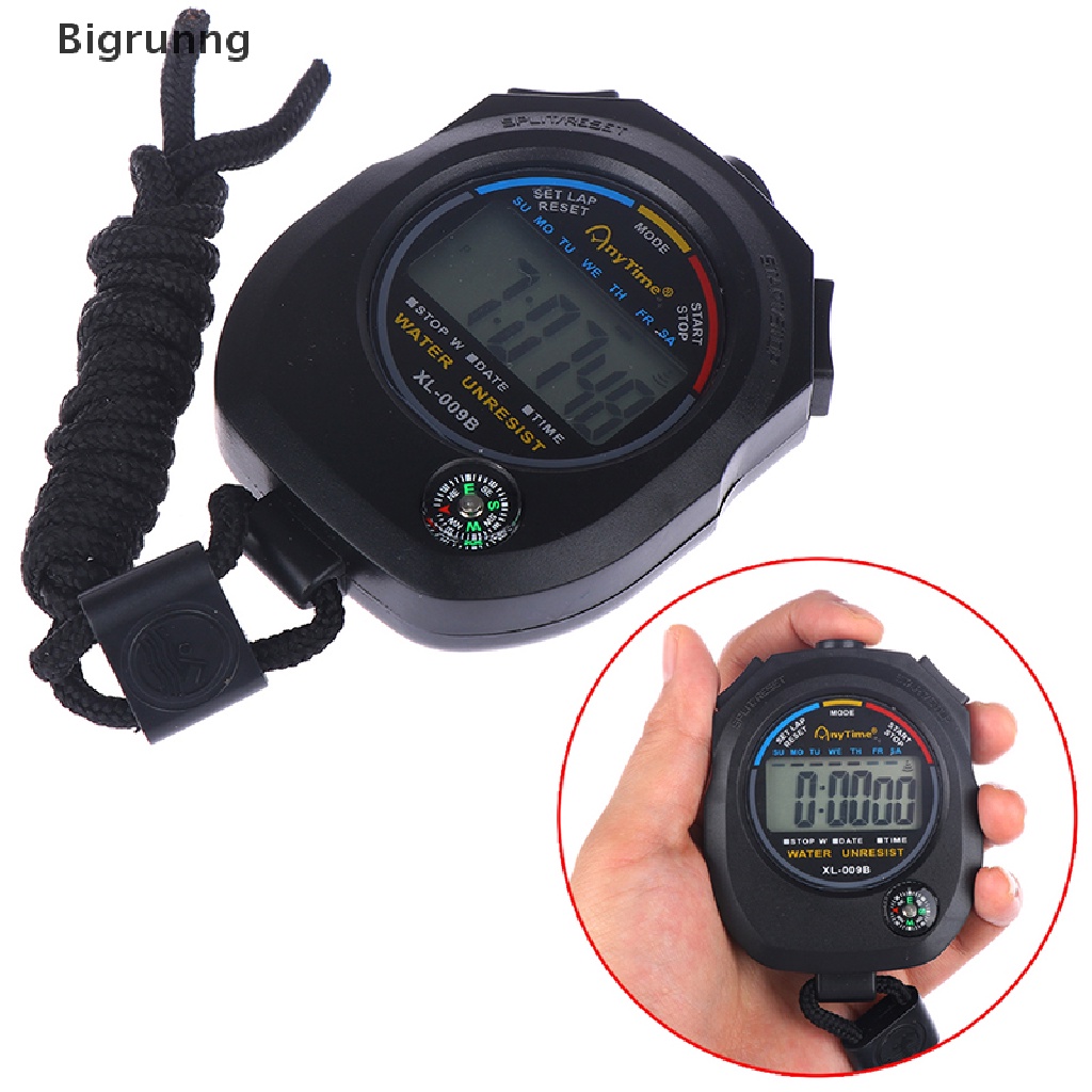 Stopwatches & Pedometers 57 บาท [Bigr] Waterproof Digital LCD Chronograph Timer Counter Stopwatch Alarm with Strap TH580 Sports & Outdoors