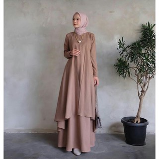 (จ่ายเงินปลายทาง) Alana SABYAN MAXI GAMIS Earth MOSCREPE ชุดเดรสพรีเมี่ยม