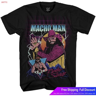 เสื้อยืดผ้าฝ้ายพิมพ์ลายแฟชั่น SKTT1 เสื้อยืดผู้ชายและผู้หญิง WWE Mens Macho Man Shirt - Macho Man Randy Savage Superstar