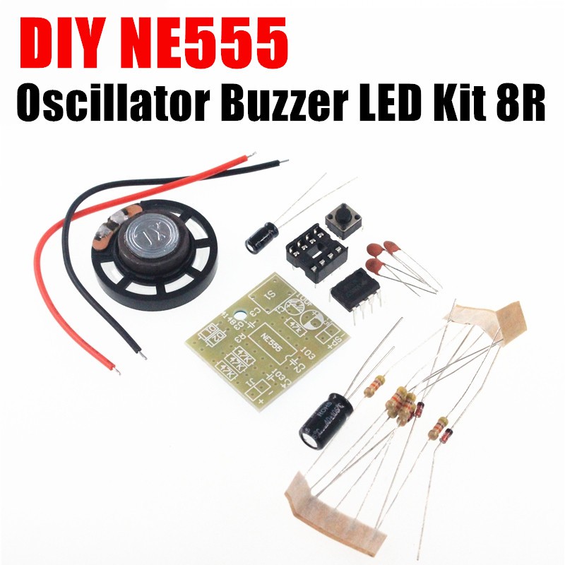 ☘crys☘แผงวงจร DIY กริ่งประตูNE555 Oscillator Buzzer Electronic Tone Generator เครื่องกําเนิดเสียงลําโพง Led 8 R 0 . 25 W