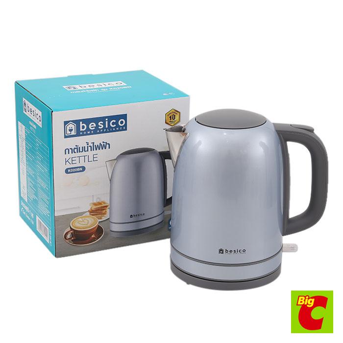 เบสิโค Electric กาต้มน้ำไฟฟ้า ลิตรขนาด 1.7รุ่น K020BNสีเทาBesico KettleSize 1.7L ModelK020BN Gray