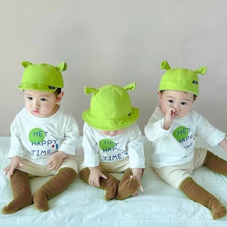 🧑‍🎤พร้อมส่ง👒 หมวกเด็กเชร็คยักษ์เขียว กันแดด น่ารักมากๆ มี3แบ…