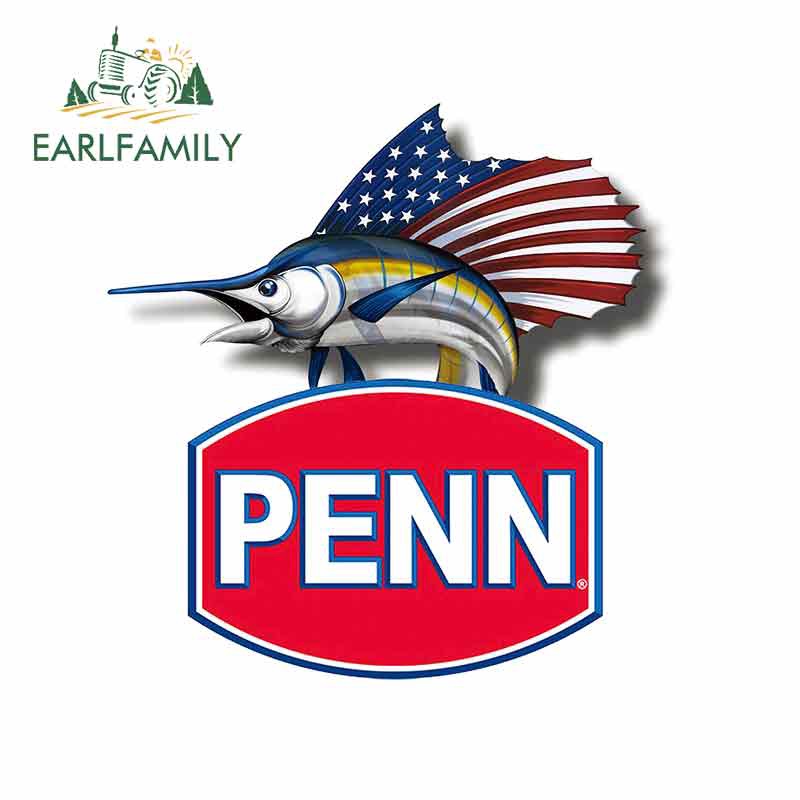 EARLFAMILY สติกเกอร์ไวนิลสําหรับ Penn ขนาด 13 ซม.X 12.1 ซม. ลายอนิเมะตกปลา