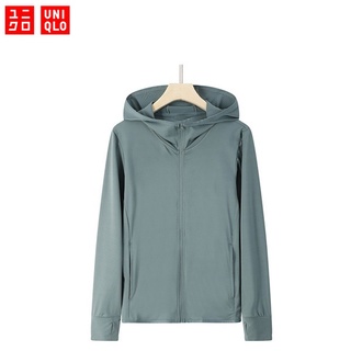 【พร้อมส่ง】Uniqlo เสื้อแจ็กเก็ตแขนยาว มีฮู้ด ป้องกันรังสียูวี UPF 50+ สําหรับผู้หญิง