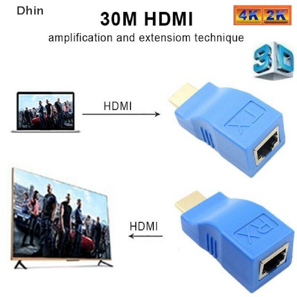 [Dhin] อะแดปเตอร์ขยายเครือข่ายอีเธอร์เน็ต LAN HDMI 1080P เป็น RJ45 Over Cat 5e 6 HDTV 2 ชิ้น #6