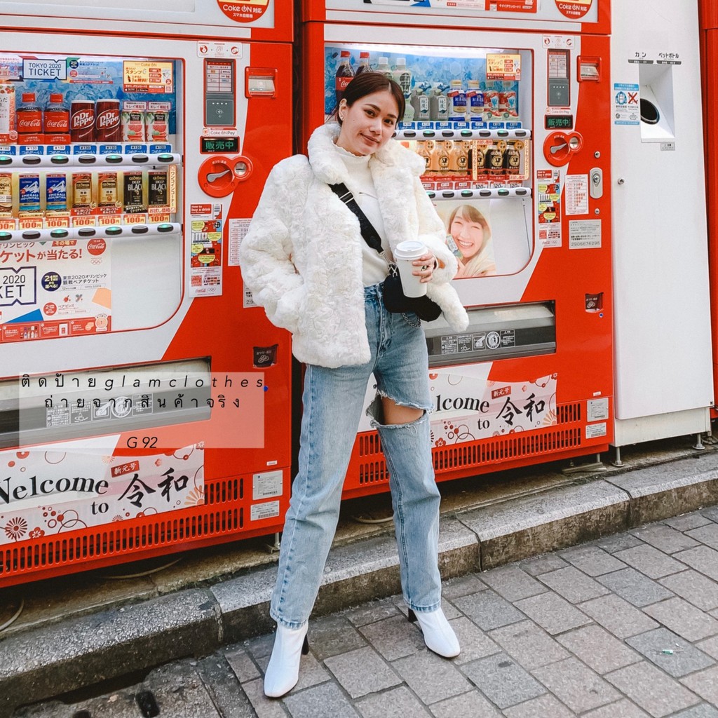 Glamclothes Jeans กางเกงยีนส์ทรงบอยป้ายglam•No.g92•