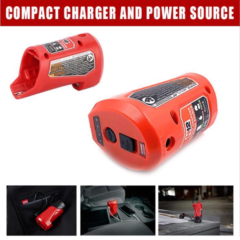 อะแดปเตอร์ N12 Li-ion Battery Charger Converter สําหรับ Milwaukee M12 12V 10.8V แบตเตอรี่ลิเธียมอุปกรณ์ USB โทรศัพท์มือถือแหล่งจ่ายไฟ