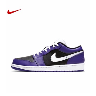 NIKE Air Jordan 1 Low black purple stitching ของแท้ 100% แนะนำ