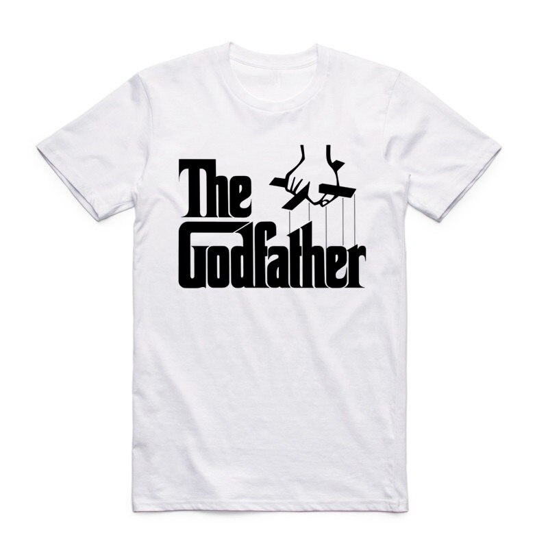 2017 เสื้อยืดลําลอง แขนสั้น พิมพ์ลายภาพยนตร์ The Godfather สีขาว สําหรับผู้ชาย