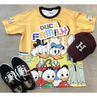 เสื้อยืด &amp; เดรส ผ้าดาวกระจายลาย Duck Family