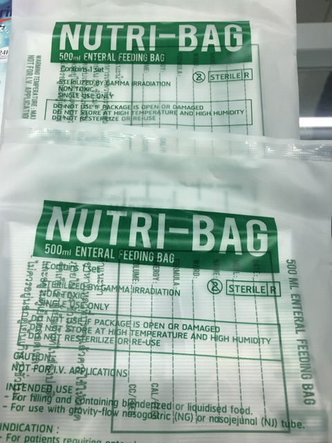 NUTRI-BAG 500cc ถุงให้อาหารเหลวทางสายสำหรับผู้ป่วย