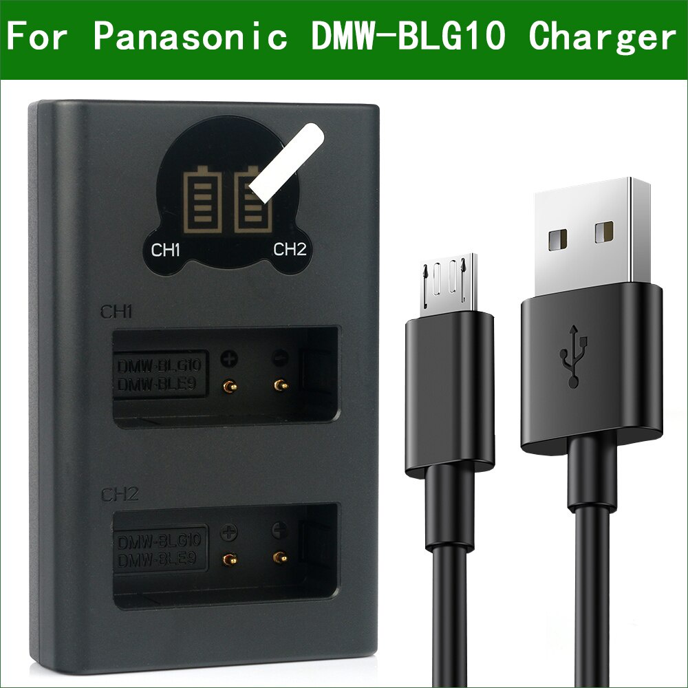DMW-BLG10 BLE9 Dual USB Battery Charger สําหรับ Panasonic DMC-TZ100 TZ101 TZ110 GX7 Mark II LX15 LX1