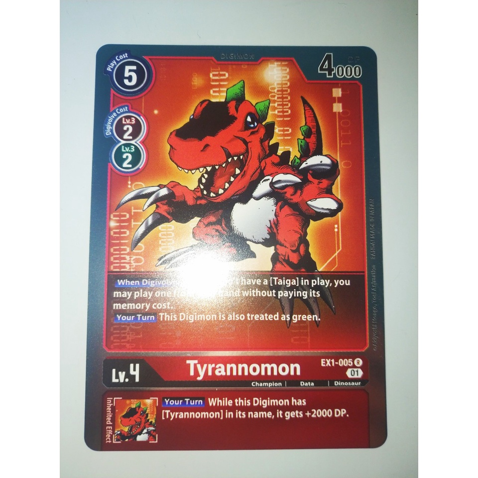การ์ด Digimon - TCG - Tyrannomon / EX1-005