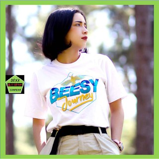 Beesy เสื้อคอกลม ชาย หญิง รุ่น Hawaiiสีขาว