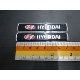 Logo Hyundai งานเหล็ก ขายเป็นคู่ 7.5cm ดำ