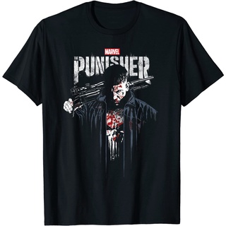 เสื้อยืดผ้าฝ้ายพรีเมี่ยม เสื้อยืด พิมพ์ลาย Marvel The Punisher Frank Castle Vigilante สําหรับผู้ชาย