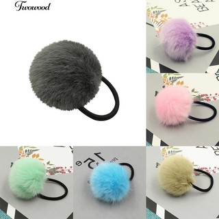 ☪Elastic Pompom Ball Hairband Rope Ring Hair Tie Ponytail Holder