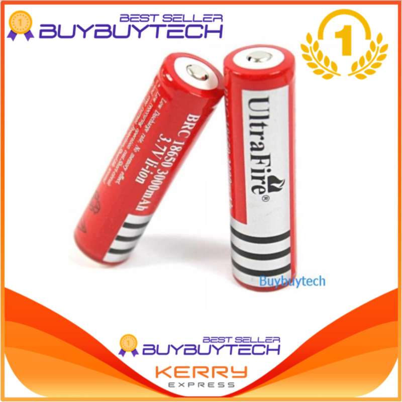 Buybuytech ถ่านชาร์จได้ 2x 3.7V 18650 6800mAh Li-ion สำหรับไฟฉาย ราคาถูก Shopee Lazada