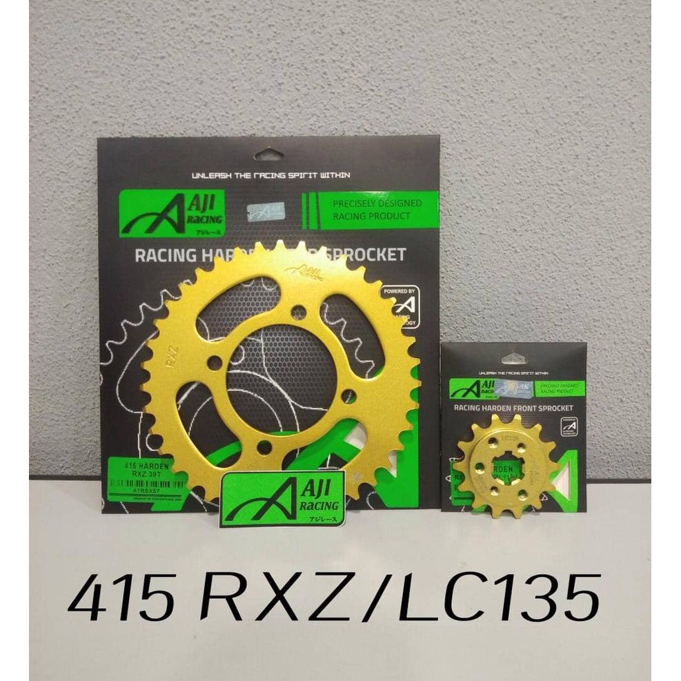 ( GOLD SPROCKET 415H 415 H ) AJI RACING ( 4 HOLES / 4 LUBANG ) LC135 Y15 Y16 RXZ Y125 14T-15T / 30-4