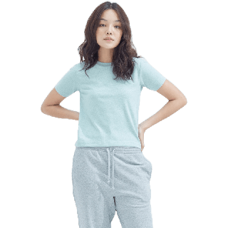 CIRCULAR เสื้อยืดคอกลม ผู้หญิง แขนสั้น Women T-Shirt สีเขียว Lake Como ผลิตจากวัตถุดิบรีไซเคิล 100% ดีต่อสิ่งแวดล้อม