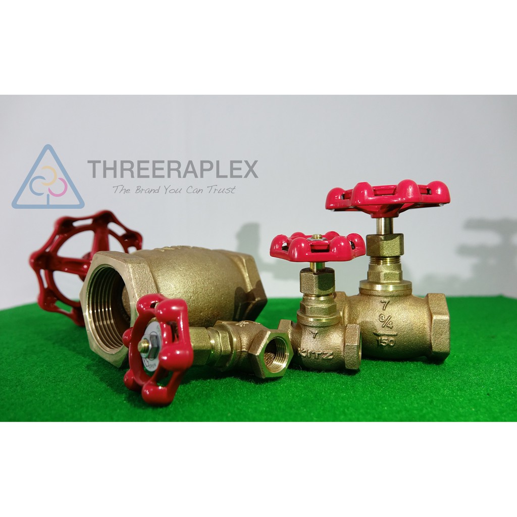 Globe valve โกลบวาล์ว KITZ รุ่นC 2นิ้ว ก๊อกวาล์ว โกล้บวาล์ว ก็อกวาล์ว วาล์วน้ำทองเหลือง วาล์วทองเหลื