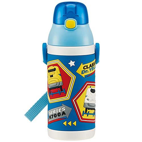 Skater SSPV4-A Stainless Steel Kids Water Bottle 380ml Straw Drinking 3D Plarail SSPV4 Blue
