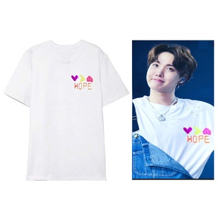 คอตต้อนคอกลมเสื้อยืด พิมพ์ลายโลโก้ Bts JHope Love Hope DTFS-5XL