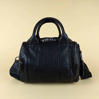 Used :  Alexander Wang Rockie Bag In Black Pebble Leather Ruthenium Hardware. อปก. ถุงผ้า , แคร์การ์ด , สาย