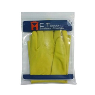 ถุงมือยาง BY TORA 12 นิ้ว S เหลือง  12" RUBBER GLOVES S YELLOW