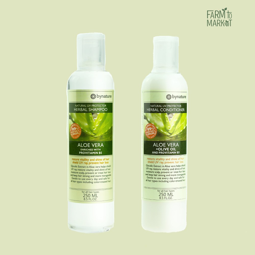 แชมพูและครีมนวดผมว่านหางจระเข้ Bynature Aloe Vera Shampoo