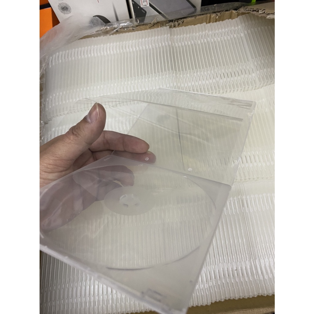BOX CD PP 1 SLIM  สีขาวใสใส่ปกได้(1แพ็คมี10ใบตกไม่แตก)