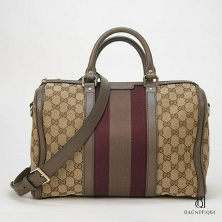 GUCCI BOSTON 30 BROWN GG SUPREME MONOGRAM GHW