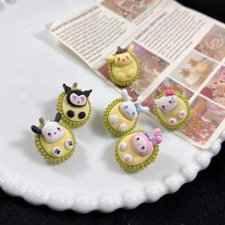 Ins เครื่องประดับเรซิ่น รูปการ์ตูนลูกสุนัข ทุเรียน ซานริโอน่ารัก diy